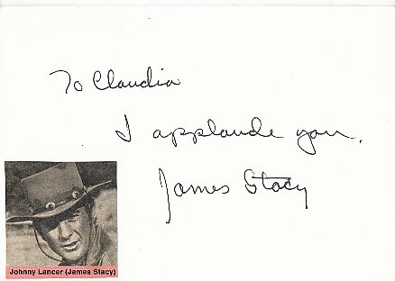 James Stacy † 2016  Film & TV Autogramm Karte original signiert 