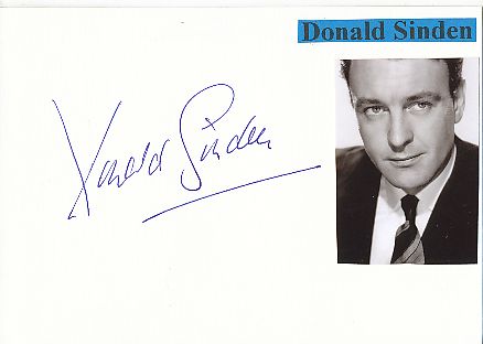 Donald Sinden † 2014  Film & TV Autogramm Karte original signiert 