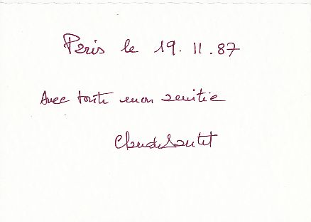 Claude Sautet † 2000  Regisseur  Film & TV Autogramm Karte original signiert 