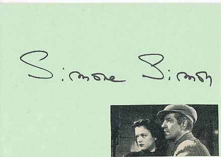 Simone Simon † 2005  Film & TV Autogramm Karte original signiert 