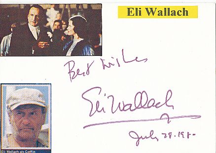 Eli Wallach † 2014  Film & TV Autogramm Karte original signiert 