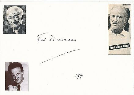 Fred Zinnemann † 1997 Regisseur  Film & TV Autogramm Karte original signiert 