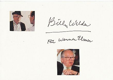 Billy Wilder † 2002 Regisseur Film & TV Autogramm Karte original signiert 