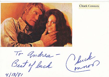 Chuck Connors † 1992  Film & TV Autogramm Karte original signiert 