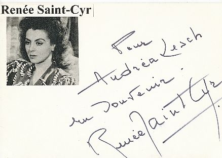 Renee Saint Cyr † 2004  Film & TV Autogramm Karte original signiert 