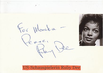 Ruby Dee † 2014  Film & TV Autogramm Karte original signiert 