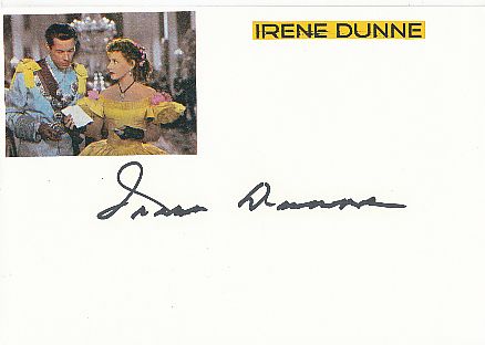 Irene Dunne † 1990  Film & TV Autogramm Karte original signiert 