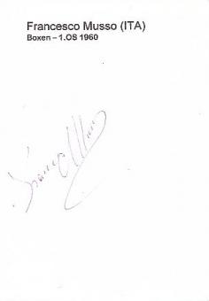 Francesco Musso  Italien Olympiasieger 1960  Boxen  Autogramm Karte original signiert 