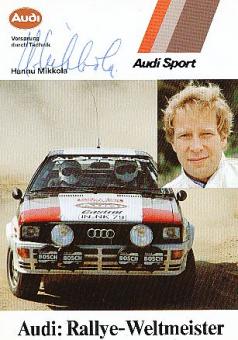 Hannu Mikkola † 2021 FIN  Weltmeister  Audi Quattro  Rallye  Auto Motorsport  Autogrammkarte  original signiert 