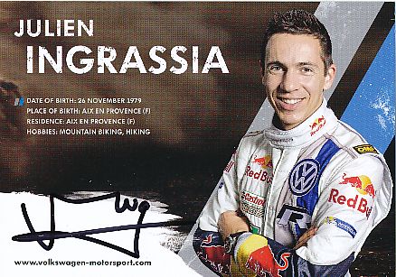 Julien Ingrassia  Frankreich  Rallye  Auto Motorsport  Autogrammkarte  original signiert 