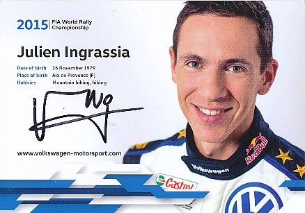 Julien Ingrassia  Frankreich  Rallye  Auto Motorsport  Autogrammkarte  original signiert 
