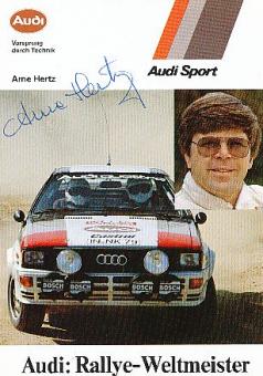 Arne Hertz  SWE  Weltmeister  Audi Quattro  Rallye  Auto Motorsport  Autogrammkarte  original signiert 