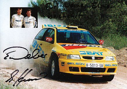 Erwin Weber & Manfred Hiemer   Rallye  Auto Motorsport  Autogrammkarte  original signiert 