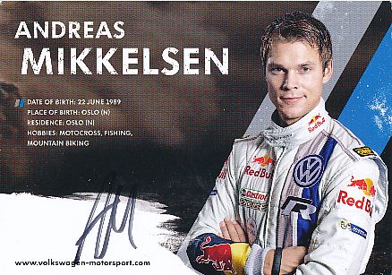 Andreas Mikkelsen  Rallye  Auto Motorsport  Autogrammkarte original signiert 