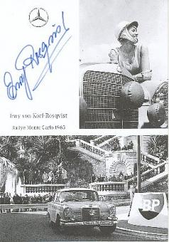 Ewy von Korf-Rosqvist  SWE  Mercedes 1963   Rallye  Auto Motorsport  Autogrammkarte original signiert 