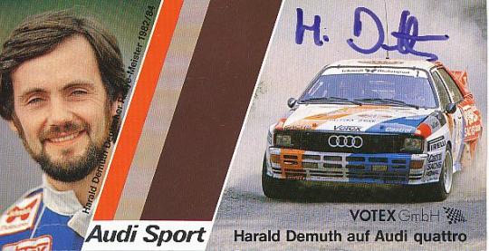 Harald Demuth  Audi Quattro  Rallye  Auto Motorsport  Autogrammkarte  original signiert 