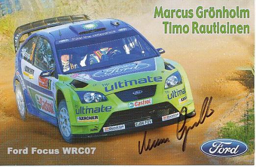 Marcus Grönholm Ford  Weltmeister Rallye  Auto Motorsport  Autogrammkarte  original signiert 