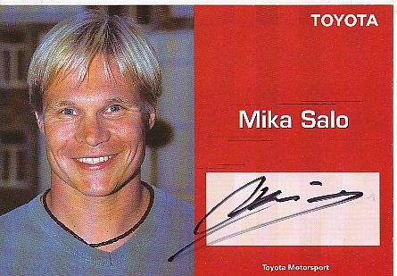 Mika Salo  Toyota  Formel 1 Auto Motorsport  Autogrammkarte  original signiert 