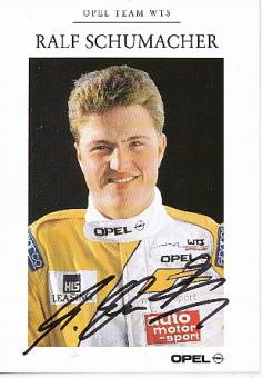 Ralf Schumacher  Opel + Formel 1 Auto Motorsport  Autogrammkarte  original signiert 