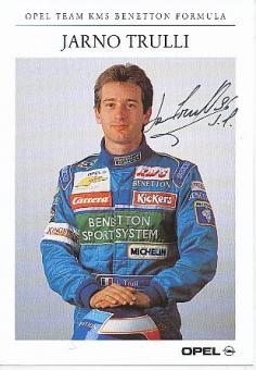 Jarno Trulli  Benetton  Formel 1 Auto Motorsport  Autogrammkarte  original signiert 