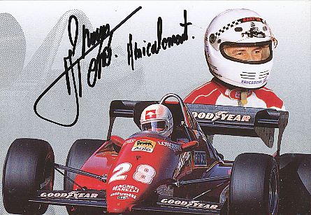 Rene Arnoux  Renault  Formel 1 Auto Motorsport  Autogrammkarte  original signiert 