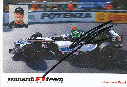 Gianmaria Bruni  Minardi  Formel 1 Auto Motorsport  Autogrammkarte  original signiert 