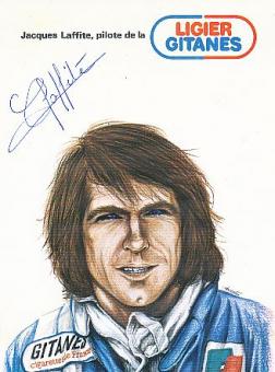 Jacques Laffite  Ligier  Formel 1 Auto Motorsport  Autogrammkarte  original signiert 