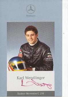 Karl Wendlinger  Mercedes   Formel 1 Auto Motorsport  Autogrammkarte  original signiert 