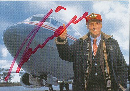 Niki Lauda † 2019  Weltmeister Lauda Air  Formel 1 Auto Motorsport  Autogrammkarte  original signiert 
