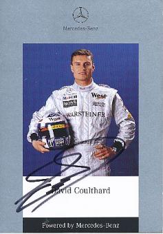 David Coulthard   1998  Mercedes   Formel 1 Auto Motorsport  Autogrammkarte  original signiert 
