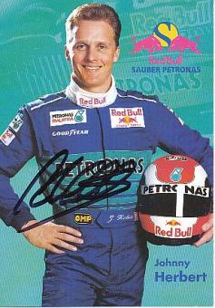 Johnny Herbert  Sauber  Formel 1 Auto Motorsport  Autogrammkarte  original signiert 