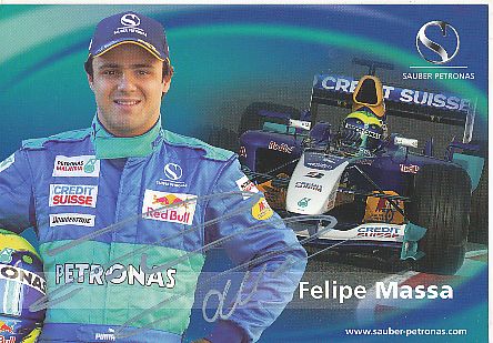 Felipe Massa  Brasilien  Sauber Petronas Formel 1 Auto Motorsport  Autogrammkarte  original signiert 