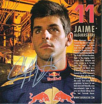 Jaime Alguersuari  Toro Rosso  Formel 1 Auto Motorsport  Autogrammkarte  original signiert 