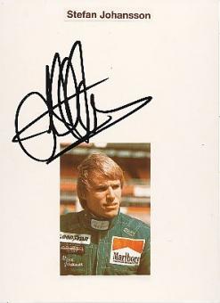 Stefan Johansson  Schweden  Formel 1  Auto Motorsport  Autogramm Foto original signiert 