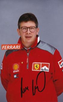 Ross Brawn  Ferrari  Formel 1  Auto Motorsport  Autogramm Foto original signiert 