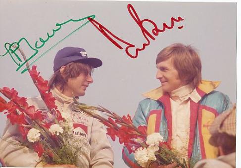 Jean Pierre Jarier & Derek Bell  Formel 1  Auto Motorsport  Autogramm Foto original signiert 