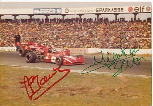 Jean Pierre Beltoise † 2015 & Jean Pierre Jarier  Formel 1  Auto Motorsport  Autogramm Foto original signiert 