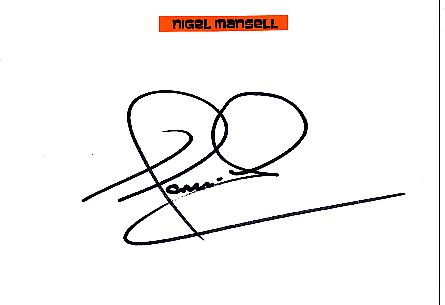 Nigel Mansell GB Weltmeister  Formel 1  Auto Motorsport  Autogramm Karte  original signiert 