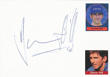 Damon Hill  GB Weltmeister  Formel 1  Auto Motorsport  Autogramm Karte  original signiert 
