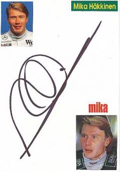 Mika Häkkinen  FIN  Weltmeister  Formel 1  Auto Motorsport  Autogramm Karte  original signiert 