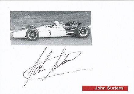 John Surtees † 2017 GB  Weltmeister  Formel 1  Auto Motorsport  Autogramm Karte  original signiert 