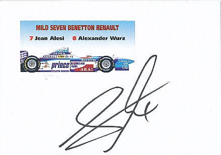 Alexander Wurz  Österreich  Formel 1  Auto Motorsport  Autogramm Karte  original signiert 