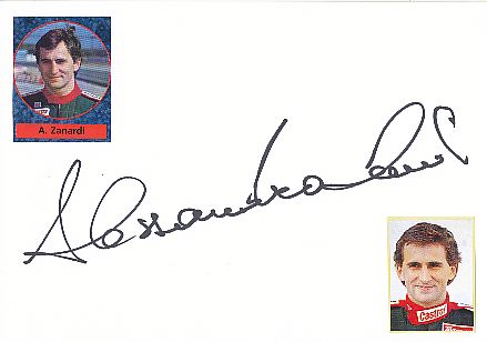 Alessandro Zanardi  Italien  Formel 1  Auto Motorsport  Autogramm Karte  original signiert 