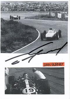 Dan Gurney † 2018 USA  Formel 1  Auto Motorsport  Autogramm Karte  original signiert 