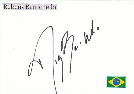 Rubens Barrichello  Brasilien  Formel 1  Auto Motorsport  Autogramm Karte  original signiert 