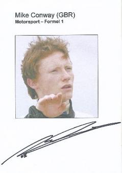 Mike Conway  Formel 1  Auto Motorsport  Autogramm Karte  original signiert 