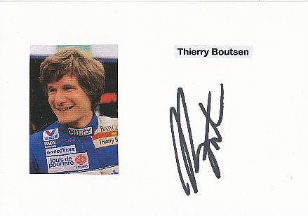 Thierry Boutsen  Formel 1  Auto Motorsport  Autogramm Karte  original signiert 