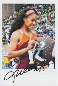 Queen Harrison  USA  Leichtathletik Autogramm Foto original signiert 