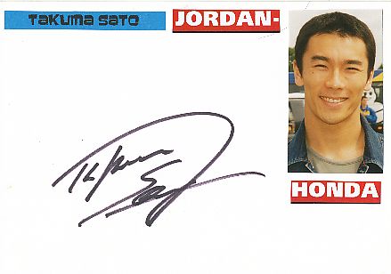 Takuma Sato  Japan  Formel 1  Auto Motorsport  Autogramm Karte  original signiert 