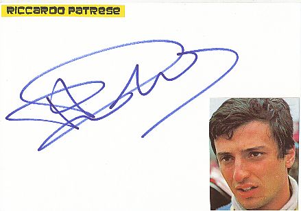 Riccardo Patrese  Formel 1  Auto Motorsport  Autogramm Karte  original signiert 